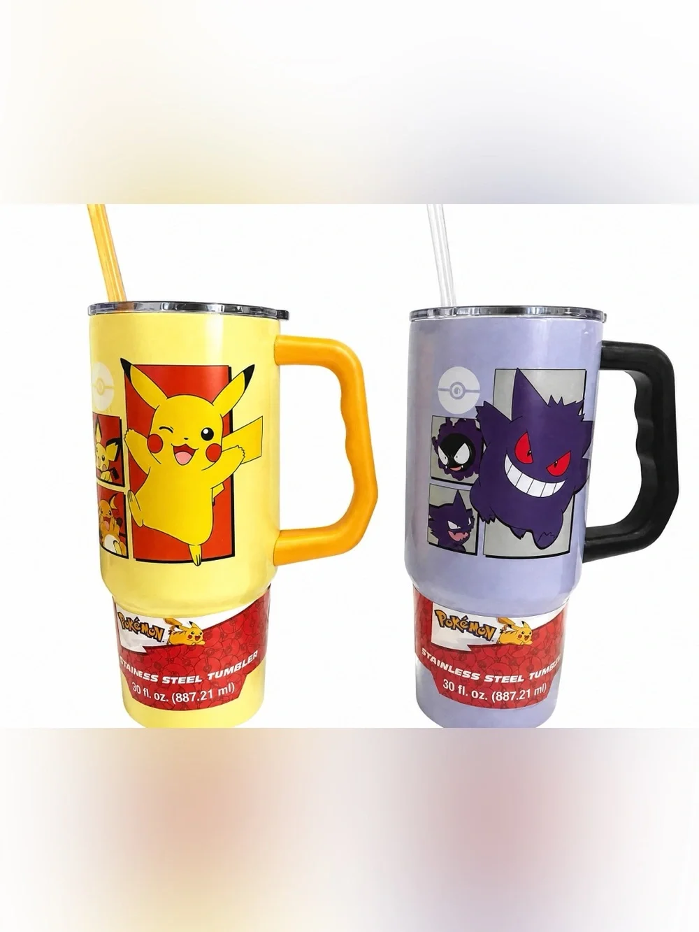 Pokémon 30oz Stainless Steel Tumbler set of 4 Pikachu Gengar Charizard Eevee